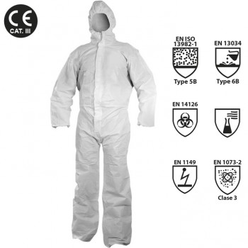 Buzo de protección desechable mod. chem 60