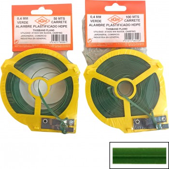 Alambre plastificado hdpe twistband verde