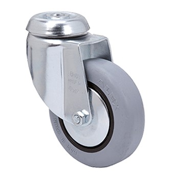 Rueda giratoria de goma con agujero pasante mod. bh-pgi
