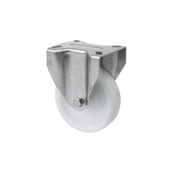 Rueda de poliamix con soporte fijo inoxidable ref. zvi inox-ut
