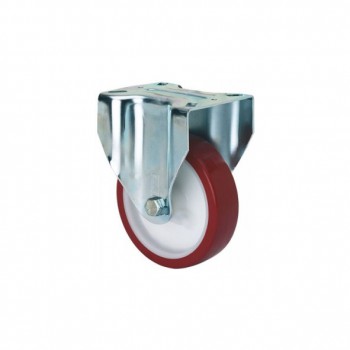 Rueda de poliuretano inyectado con soporte fijo ref. zv-pol