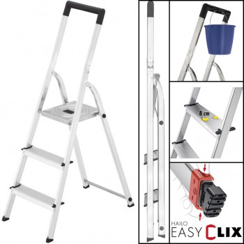 Escalera de de tijera de aluminio mod. l40 (3 peldaños)