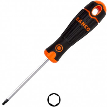 Destornillador hexagonal de bola bahcofit con agarre de goma ref. b143