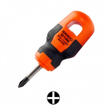 Destornillador phillips stubby bahcofit con mango de goma ref. b195ph