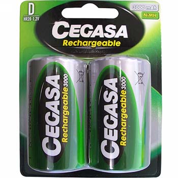 Acumuladores cegasa rechargeable nimh del tipo d (hr20)