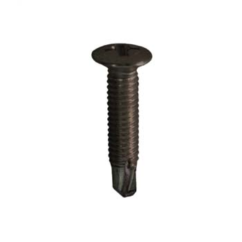 Tornillo autotaladrante cincado negro para chapa con cabeza gota de sebo 120º ref. hm