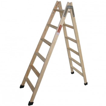 Escalera de madera de tijera