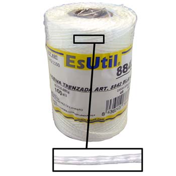 Cuerda trenzada de polipropileno blanco