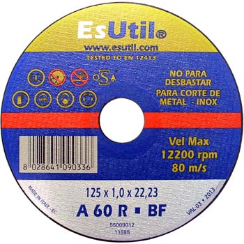 Disco de tronzar para metales y acero inoxidable