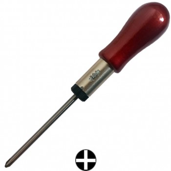 Destornillador de carraca reversible phillips con mango de madera ref. 312