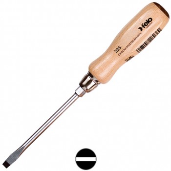 Destornillador de punta plana con mango de madera ref. 335