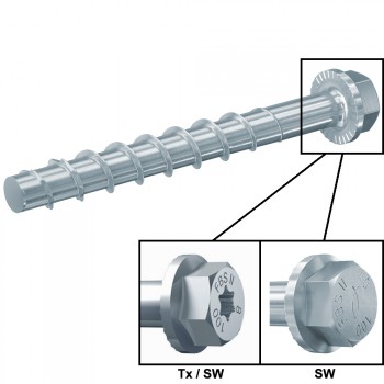 Tornillo de acero de alto rendimiento para hormigón mod. ultracut fbs ii us