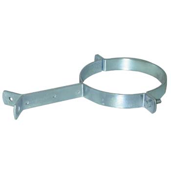Abrazadera galvanizada para tubos de fumistería.