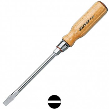 Destornillador de punta plana con mango de madera ref. 147