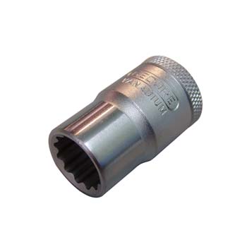 Llave de vaso bihexagonal con cuadrado de 1/2