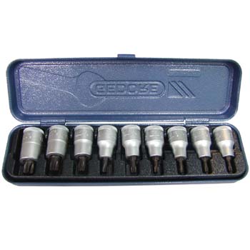 Juego de bocas torx con vaso de 1/2