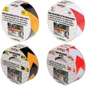 Cinta adhesiva reflectante bicolor de pvc