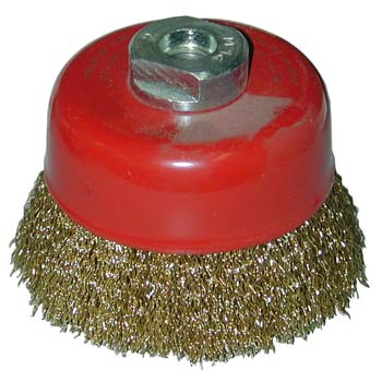 Cepillo taza de alambres ondulados
