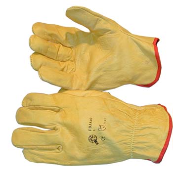 Guante de cuero flor amarillo mod. 406 v.