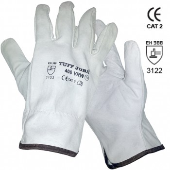Guantes de piel flor vacuno gris mod. 406 vrw