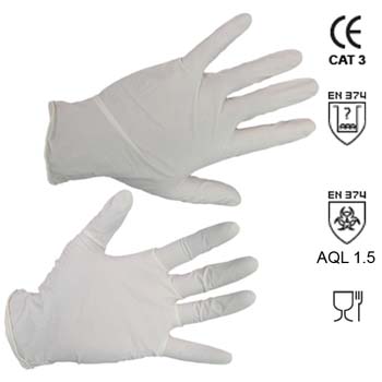 Guante de latex desechable en cajas de 100 unidades