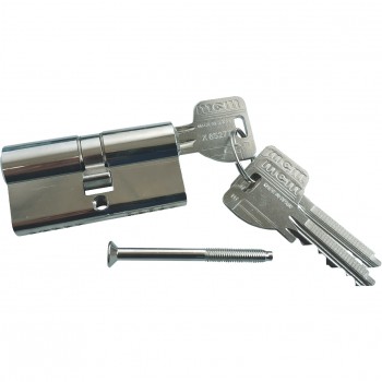 Cilindro niquelado perfil doble de 5 pitones europeo mcm mod. en (15 mm)