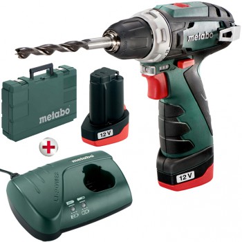 Taladradora atornilladora de bateria de 12 voltios metabo mod. powermaxx bs basic (600080500)