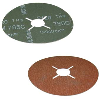 Disco abrasivo con soporte de fibra y mineral abrasivo de óxido aluminio y lubricante incorporado