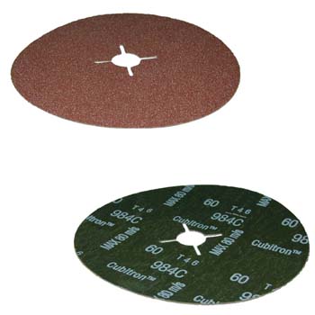 Disco abrasivo con soporte de fibra y mineral abrasivo cubitrón™