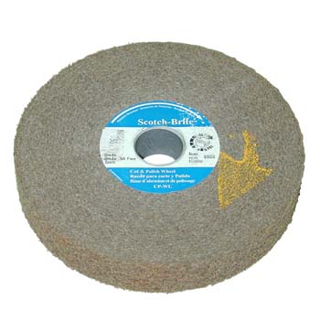 Rueda cutting & polishing de fibra scotch-brite™ enrollada y comprimida sobre un núcleo