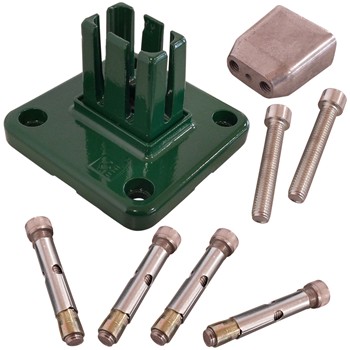 Base de aluminio para postes hercules® de color verde (ral 6005)