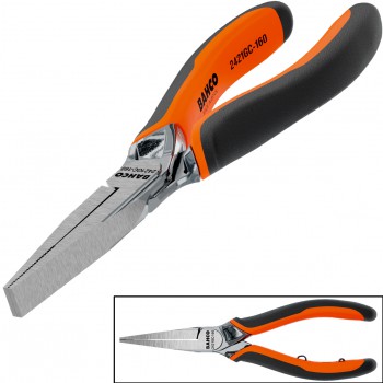 Alicates ergo™ de boca plana y cabeza larga, cromados, con mangos bi-materiales ref. 2421gc