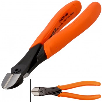 Alicates de corte diagonal «heavy duty» con mangos monomaterial y acabado fosfatado ref. 21hdd