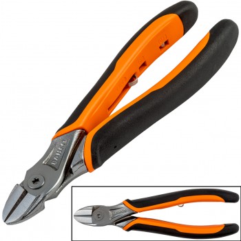 Alicates de corte diagonal ergo™ con mango bi-componente de apertura automática y acabado cromado niquelado ref. 2101gc