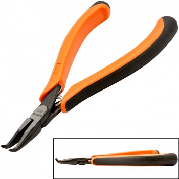 Alicates de boca semirredonda con punta curvada a 60° ergo™, mangos bi-componentes y acabado fosfatado ref. 4833