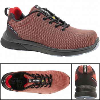 Zapatos de seguridad panter mod. forza sporty s3 rojo esd