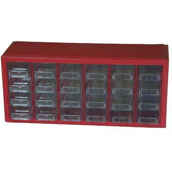 Estante clasificador apilable de 24 cajones