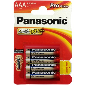Blister de 4 pilas alcalinas panasonic lr03 de 1,5 v.