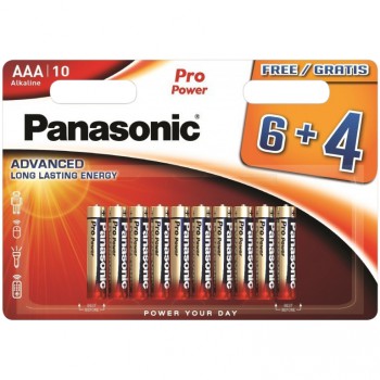 Blister de 10 pilas alcalinas panasonic lr03 de 1,5 v.