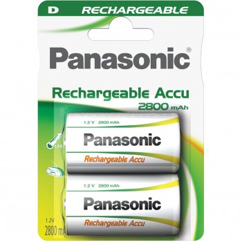 Blister de 2 pilas recargables ni-mh panasonic p20 de 1,2 v.