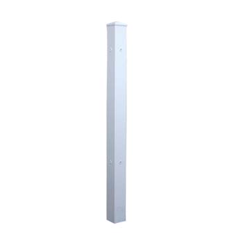 Poste esquinero cuadrado blanco.