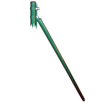 Poste tornapuntas galvanizado y pintado verde.
