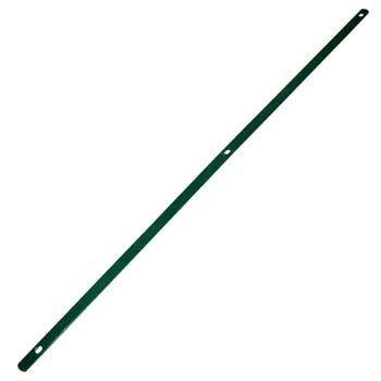 Pasamano pintado verde.