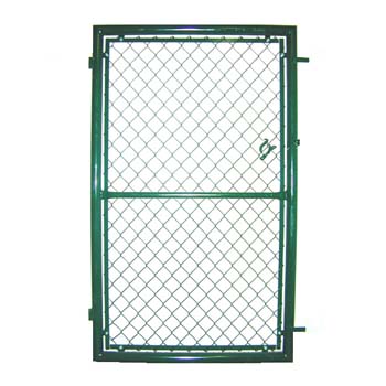 Puerta de enrejado de simple torsión verde para utilizar con candado.