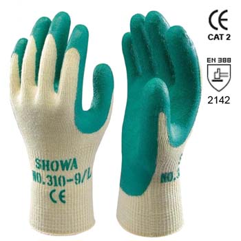 Guantes de trabajo con revestimiento de caucho showa mod. 310 v.