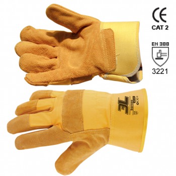 Guantes americanos de serraje vacuno y lona mod. gp-020