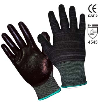 Guantes de kenima® gris con coolstar® y recubrimiento de poliuretano (hdpu) negro mod. 411 ken