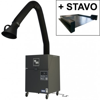 Equipo de aspiración con brazo de 3 metros mod. filtoo + salvachispas mod. stavo