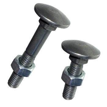 Tornillo din-603 de cabeza abombada y cuello cuadrado, de acero y rosca métrica.