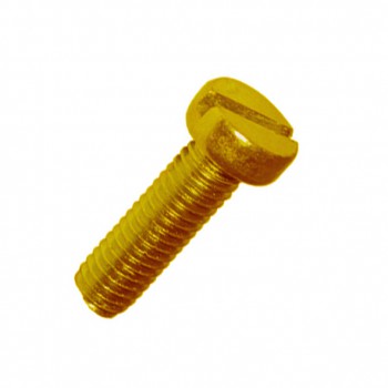 Tornillo din-84 de cabeza cilíndrica ranurada, de latón y rosca métrica.